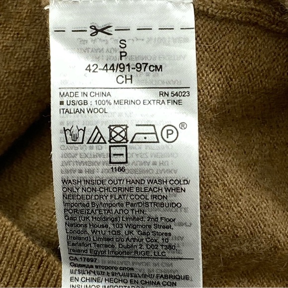 Banana Republic Crewneck Sweater Italian Merino Yarn By Baruffa Tan Youth S - Picture 9 of 9